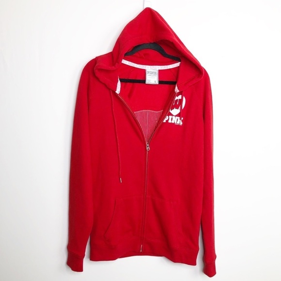 VICTORIA’S Secret pink collegiate Collection with fifth and ocean red hoodie - Picture 9 of 9